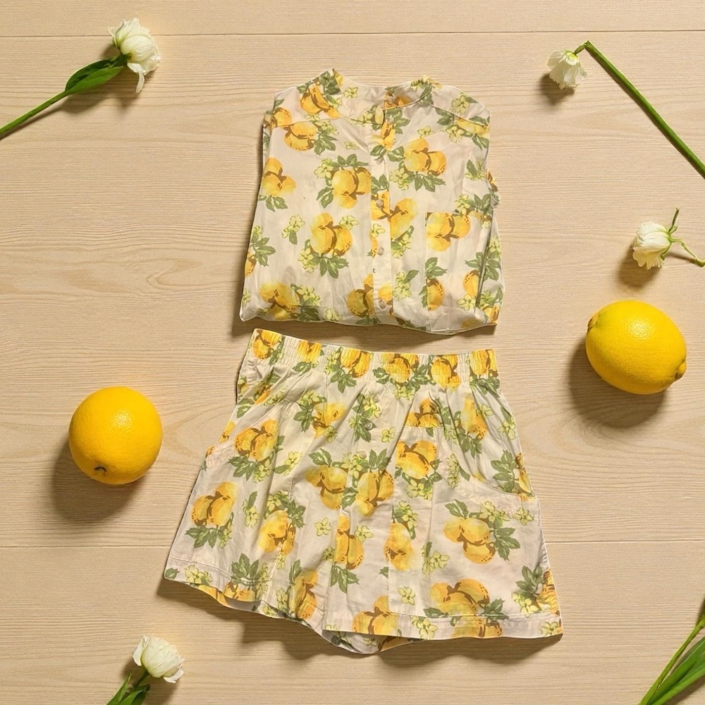 Lemon Print Two-Piece Set size S